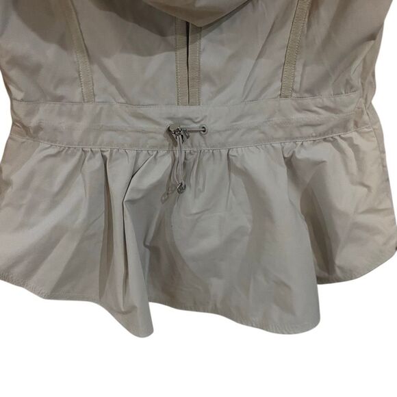 Lululemon Out and About Peplum water repellent cream Jacket Ecru size 4 with hoo - Picture 9 of 11